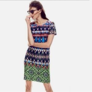 Patterned Silk Shift Dress by J. Crew Size 4